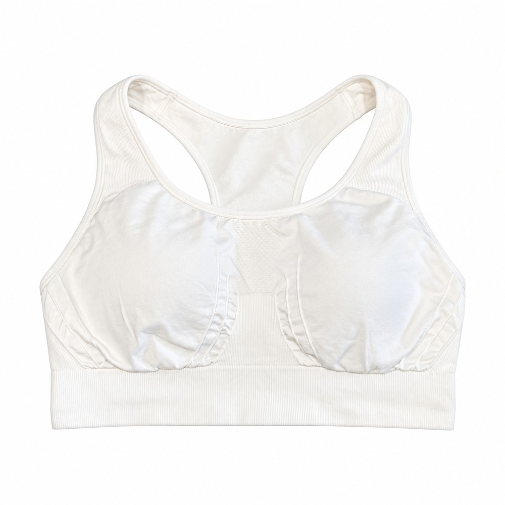 NowSunday by Underoutfit Racerback Sports Bra L White Style 1145 Comfort Stretch